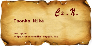 Csonka Niké névjegykártya